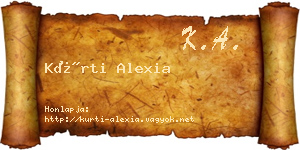 Kürti Alexia névjegykártya